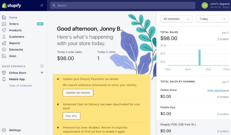 shopify主页