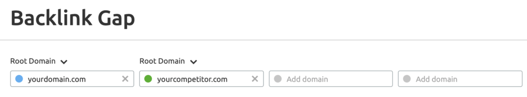 Semrush反向链接间隙工具