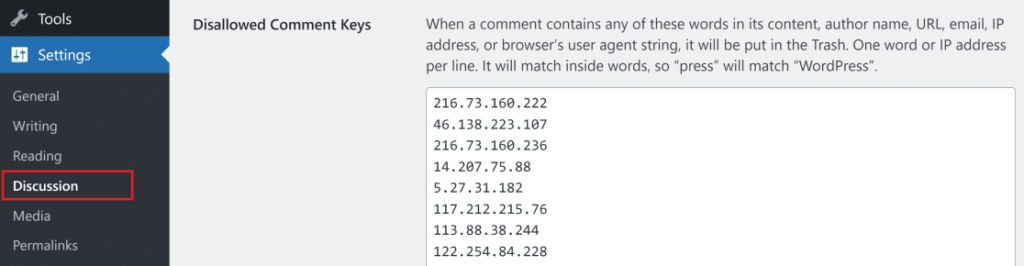 列入黑名单的 IP 地址 wordpress