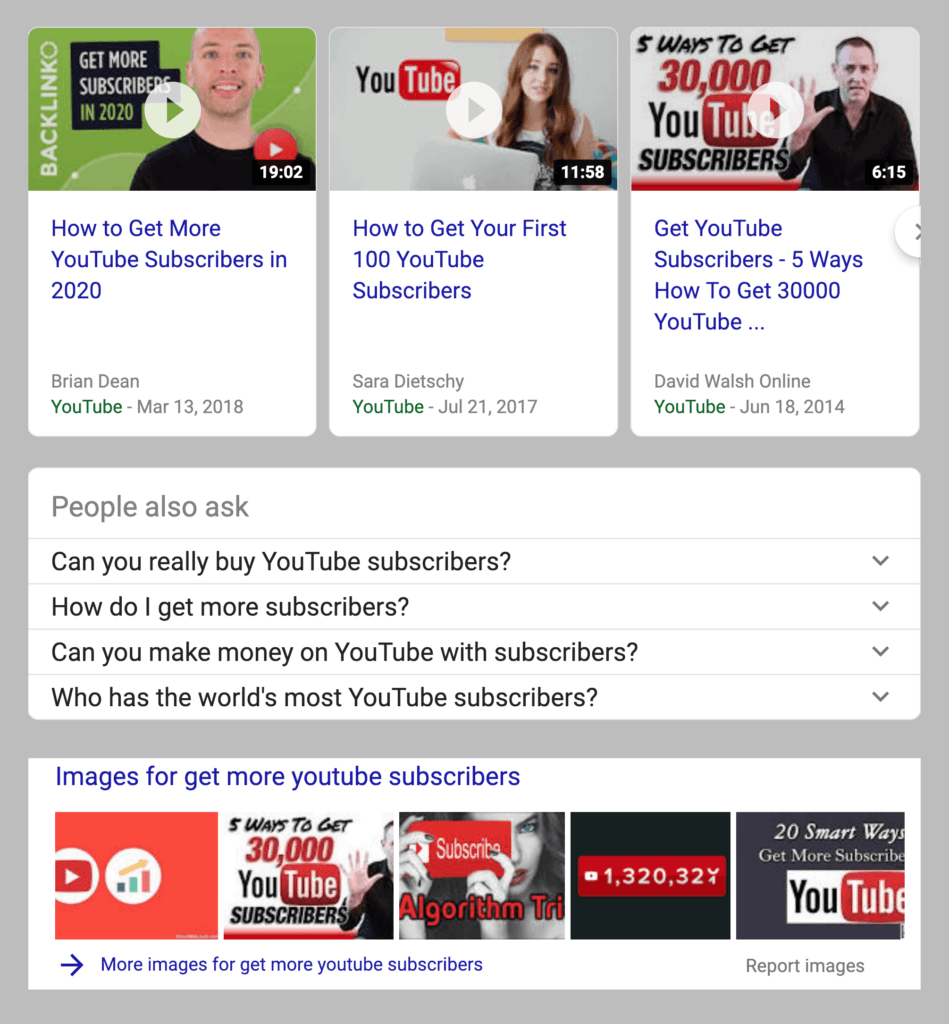 SERPS 中的干扰元素