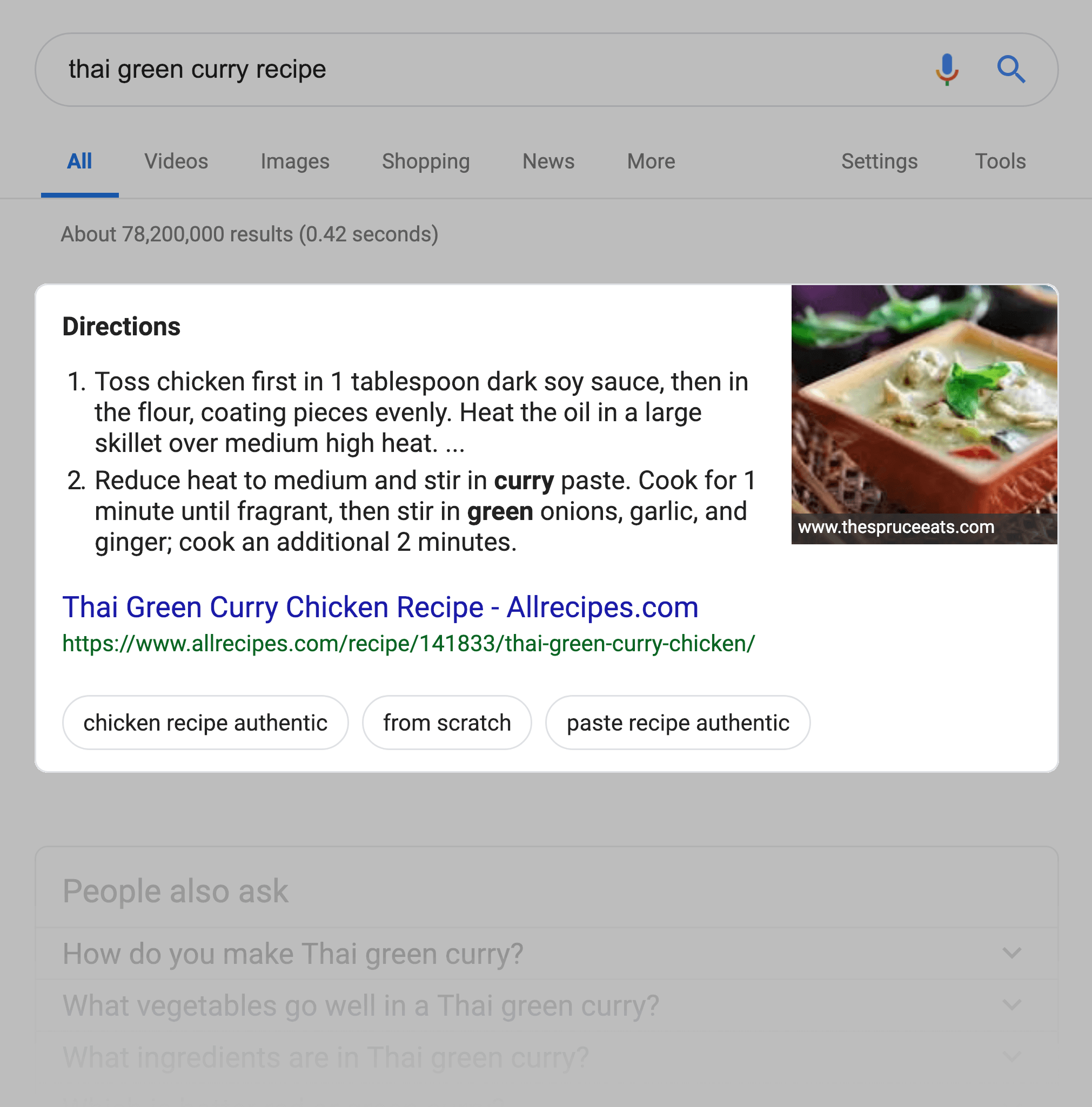 谷歌 SERP——精选片段示例