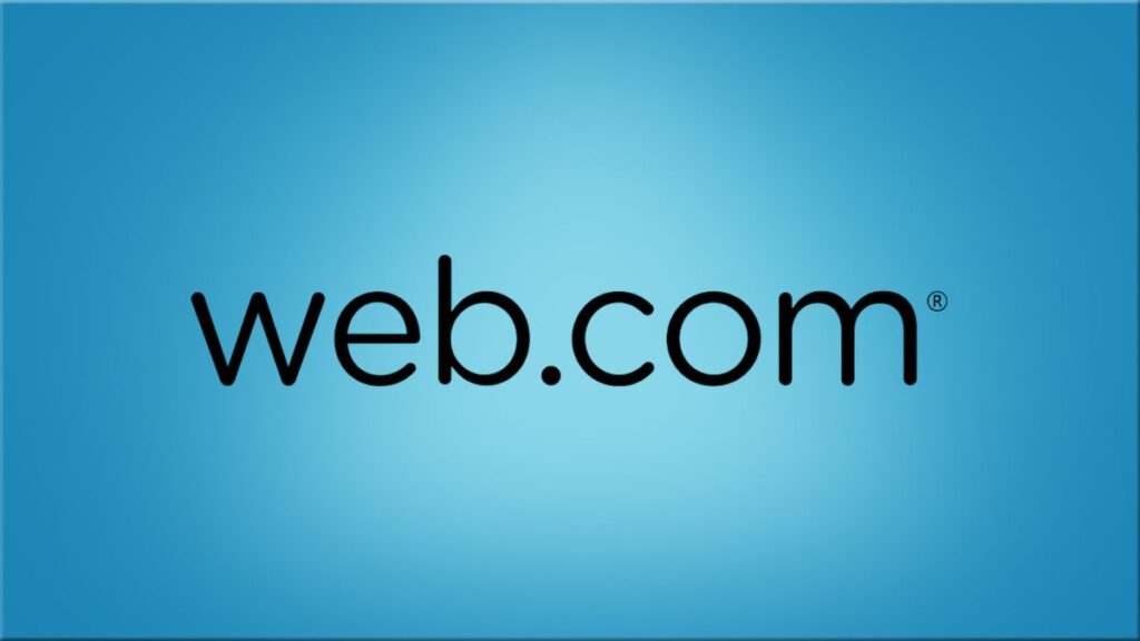 带有聚光灯效果的绿松石背景上的Web.com